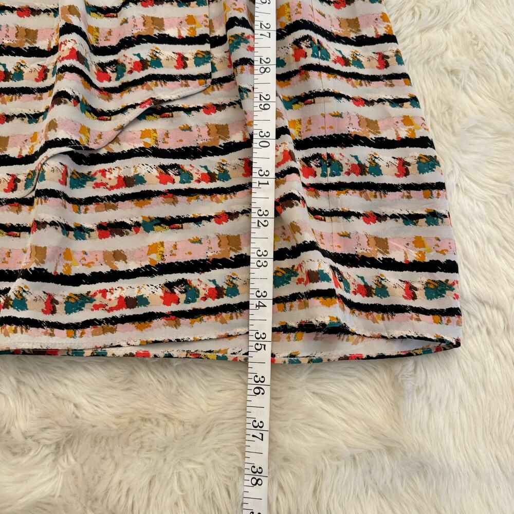 Parfait Silk Stripe Faux Wrap Dress Small - Picture 6 of 9